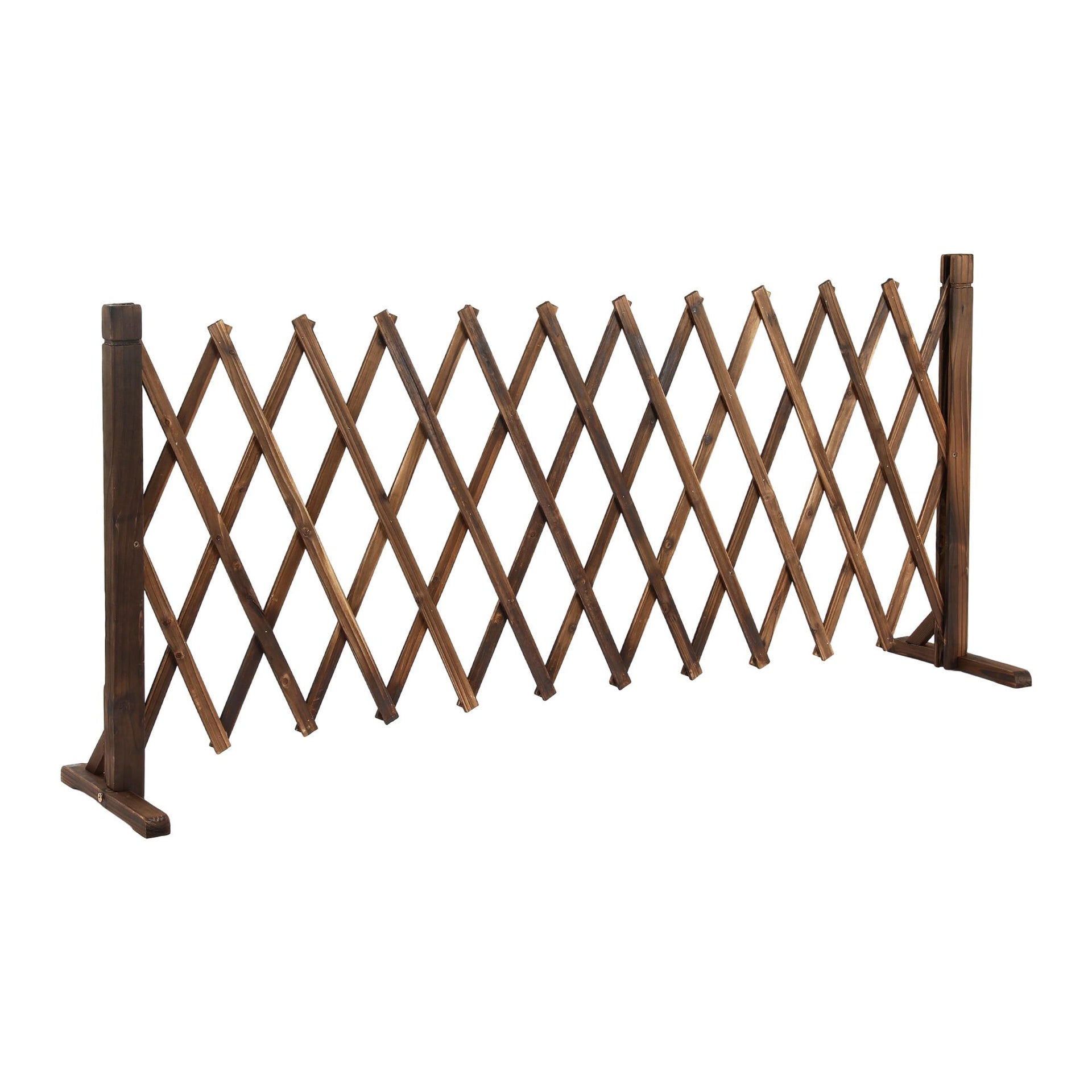 Gardeon Garden Fences Expandable Wooden Trellis Fence Plant Frame 200cm Brown Awezingly