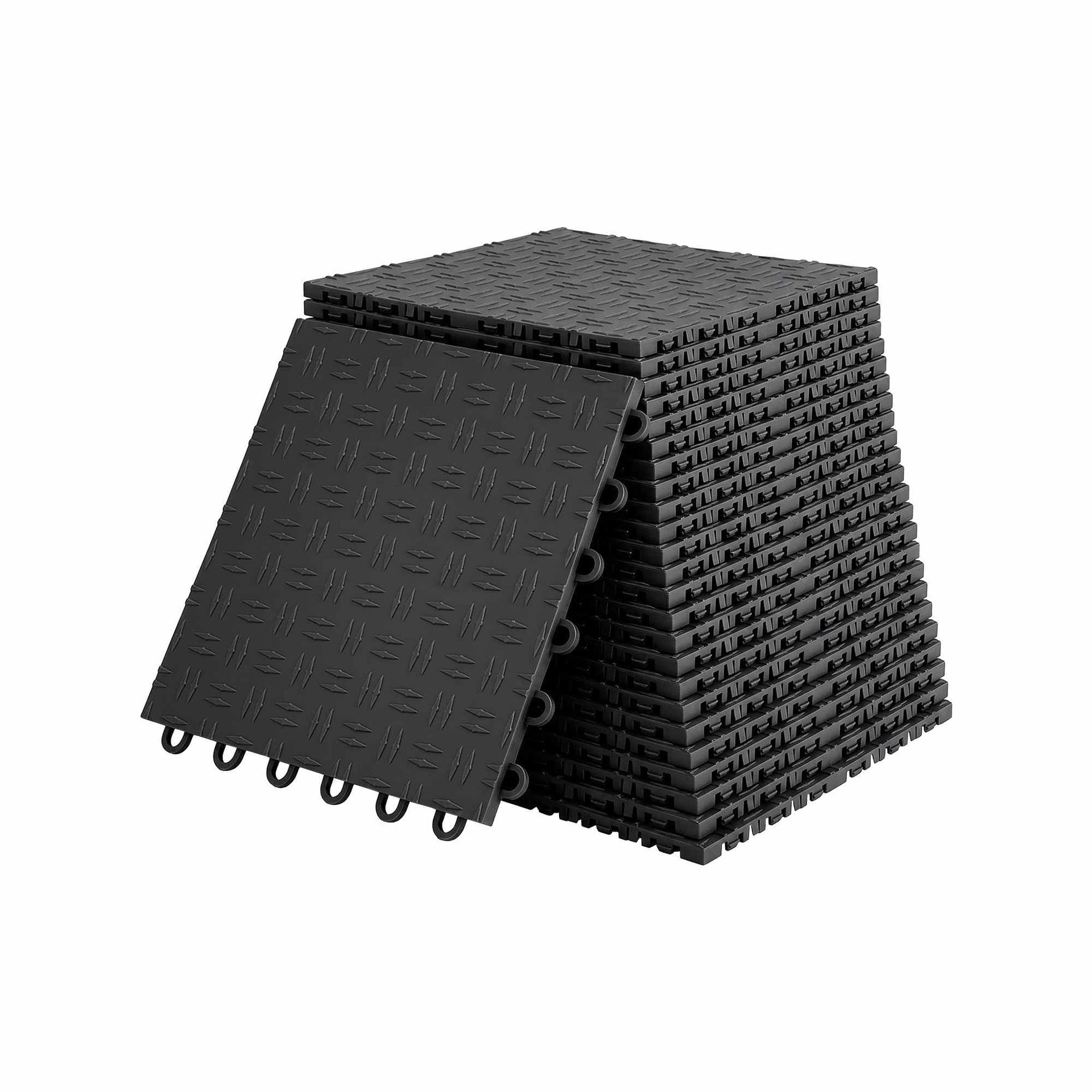 Giantz Garage Floor Tiles Interlocking PP Flooring 25PCS 30x30cm Black Awezingly