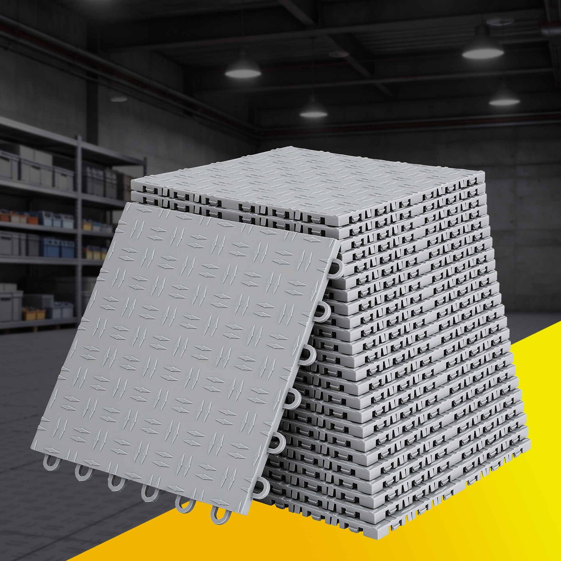 Giantz Garage Floor Tiles Interlocking PP Flooring 25PCS 30x30cm Grey Awezingly