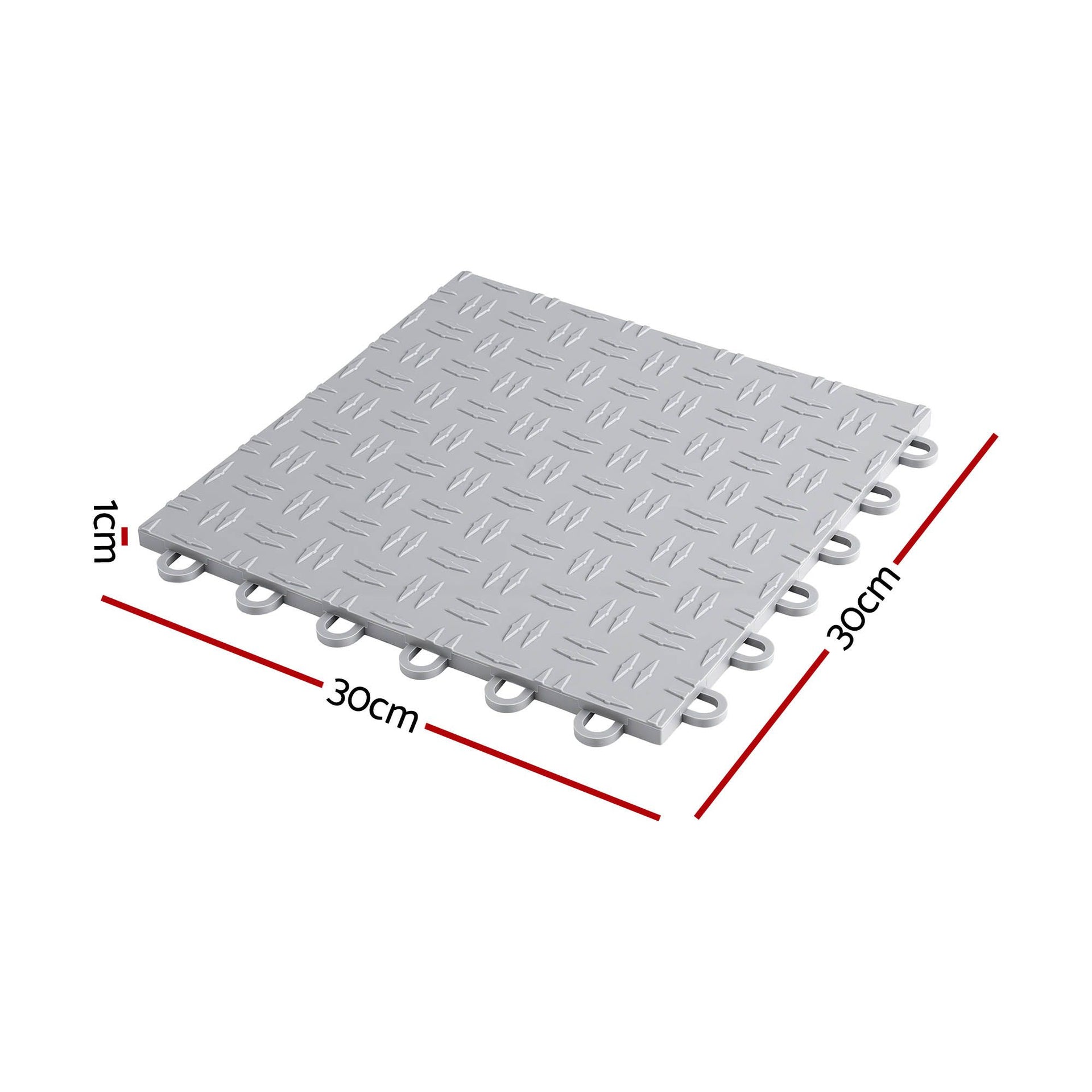 Giantz Garage Floor Tiles Interlocking PP Flooring 25PCS 30x30cm Grey Awezingly