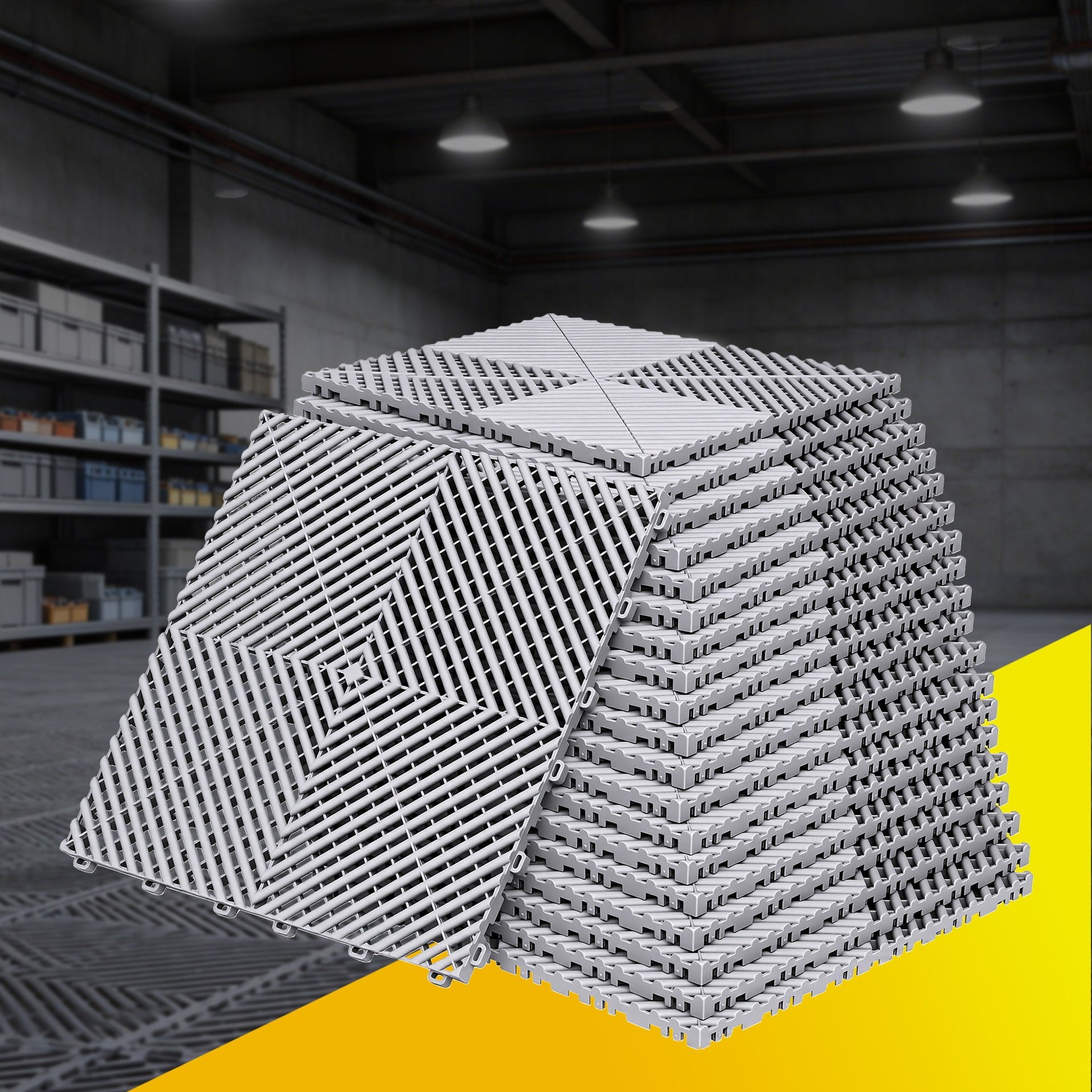 Giantz 20PCS Garage Floor Tiles Interlocking Drainage Non-Slip Tiles Heavy Duty for Workshop Grey Awezingly