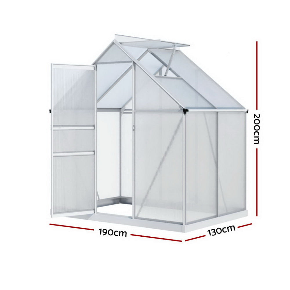 Green Fingers Greenhouse Aluminium Polycarbonate Premium Garden Storage Shed 3.1Mx1.9Mx2.0M Greenfingers