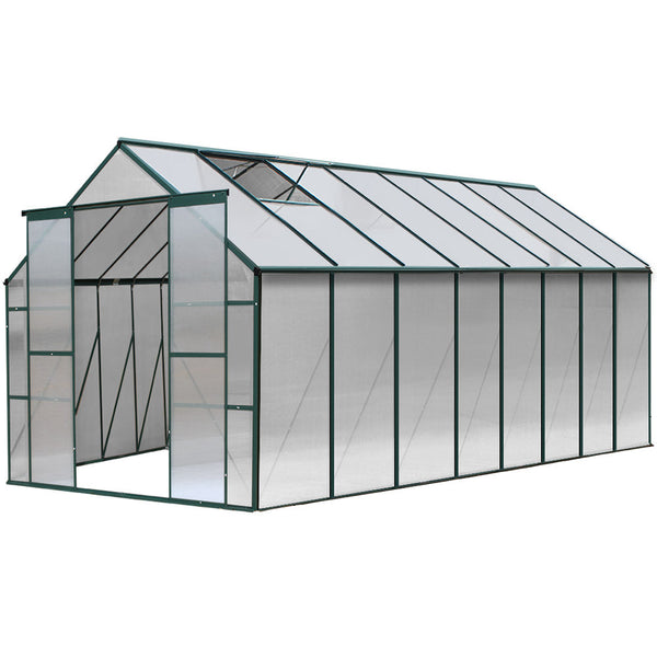 Greenfingers Aluminium Greenhouse Polycarbonate Green House Garden Shed 5.1x2.44M Greenfingers