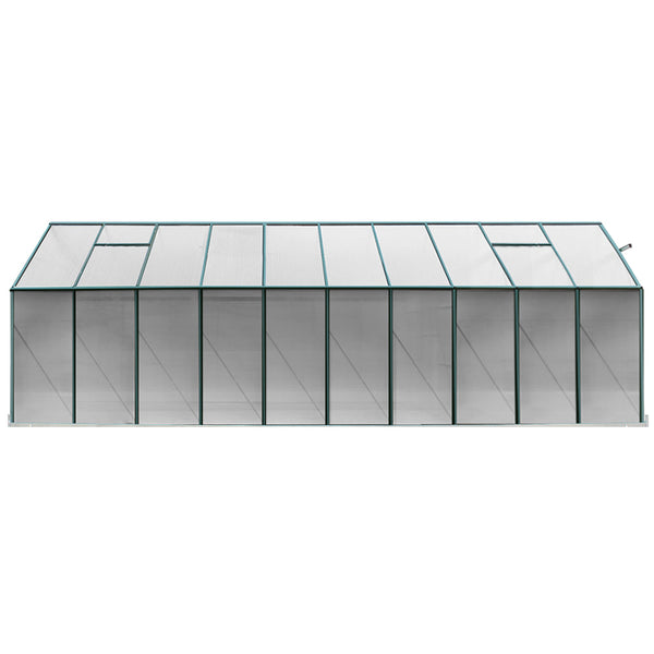Greenfingers Greenhouse 6.3x2.44x2.1M Aluminium Polycarbonate Green House Garden Shed Greenfingers