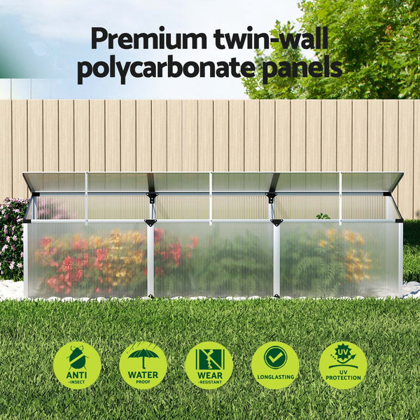 Greenfingers Aluminium Greenhouse 180x50x50 cm Green House Polycarbonate Garden Greenfingers