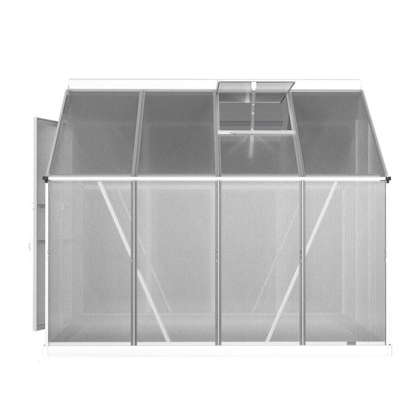 Greenfingers Greenhouse Aluminium Green House Polycarbonate Garden Shed 2.4x1.9M Greenfingers