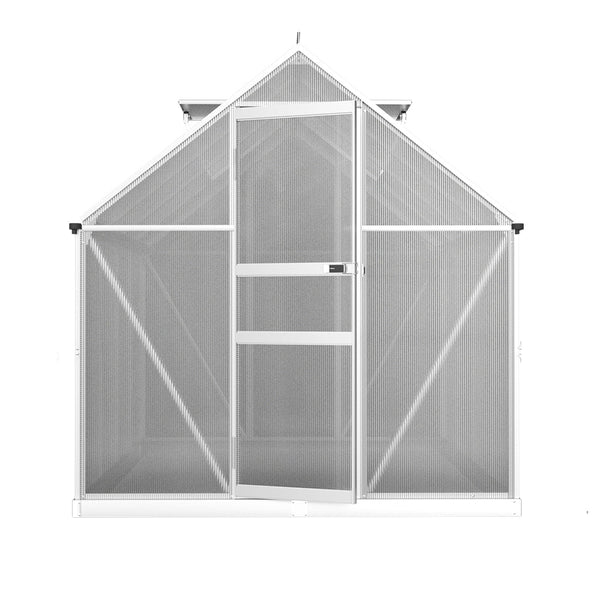 Greenfingers Greenhouse Aluminium Green House Polycarbonate Garden Shed 2.4x1.9M Greenfingers