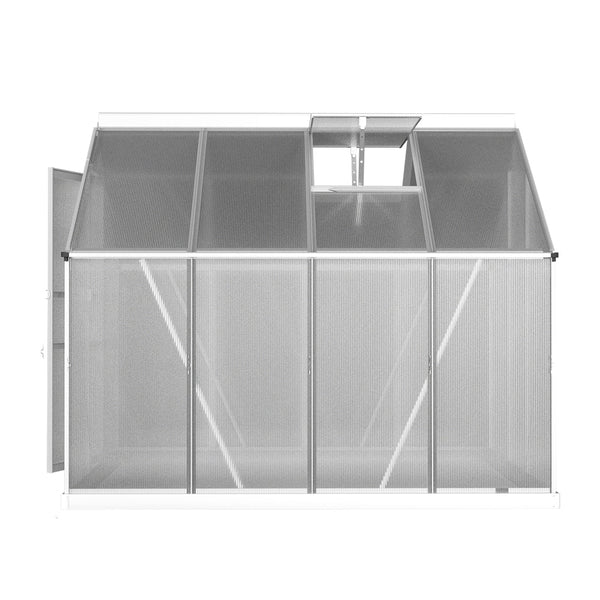 Greenfingers Greenhouse Aluminium Green House Polycarbonate Garden Shed 2.4x1.9M Greenfingers