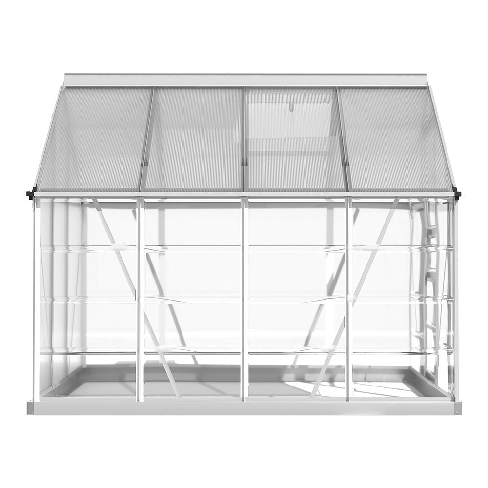 Greenfingers Greenhouse Aluminium Polycarbonate Green House Garden 248x189x200cm Greenfingers