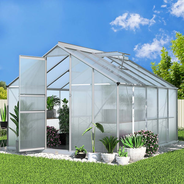 Greenfingers Greenhouse Aluminium Polycarbonate Green House Garden Shed 3x2.5M Greenfingers
