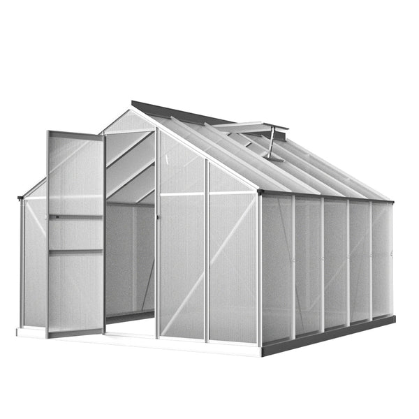 Greenfingers Greenhouse Aluminium Polycarbonate Green House Garden Shed 3x2.5M Greenfingers