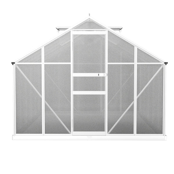 Greenfingers Greenhouse Aluminium Polycarbonate Green House Garden Shed 3x2.5M Greenfingers