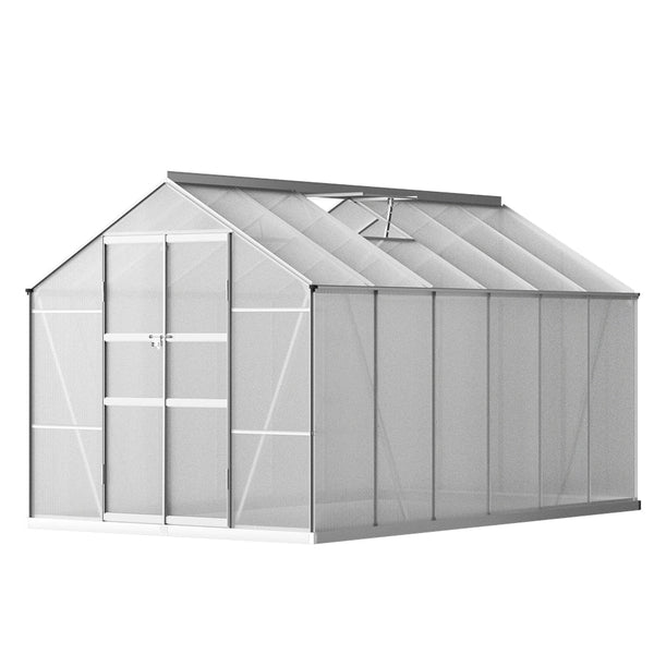 Greenfingers Greenhouse Aluminium Polycarbonate Green House Garden Shed 3x2.5M Greenfingers