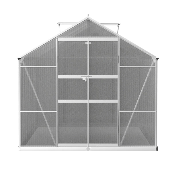 Greenfingers Greenhouse Aluminium Polycarbonate Green House Garden Shed 3x2.5M Greenfingers