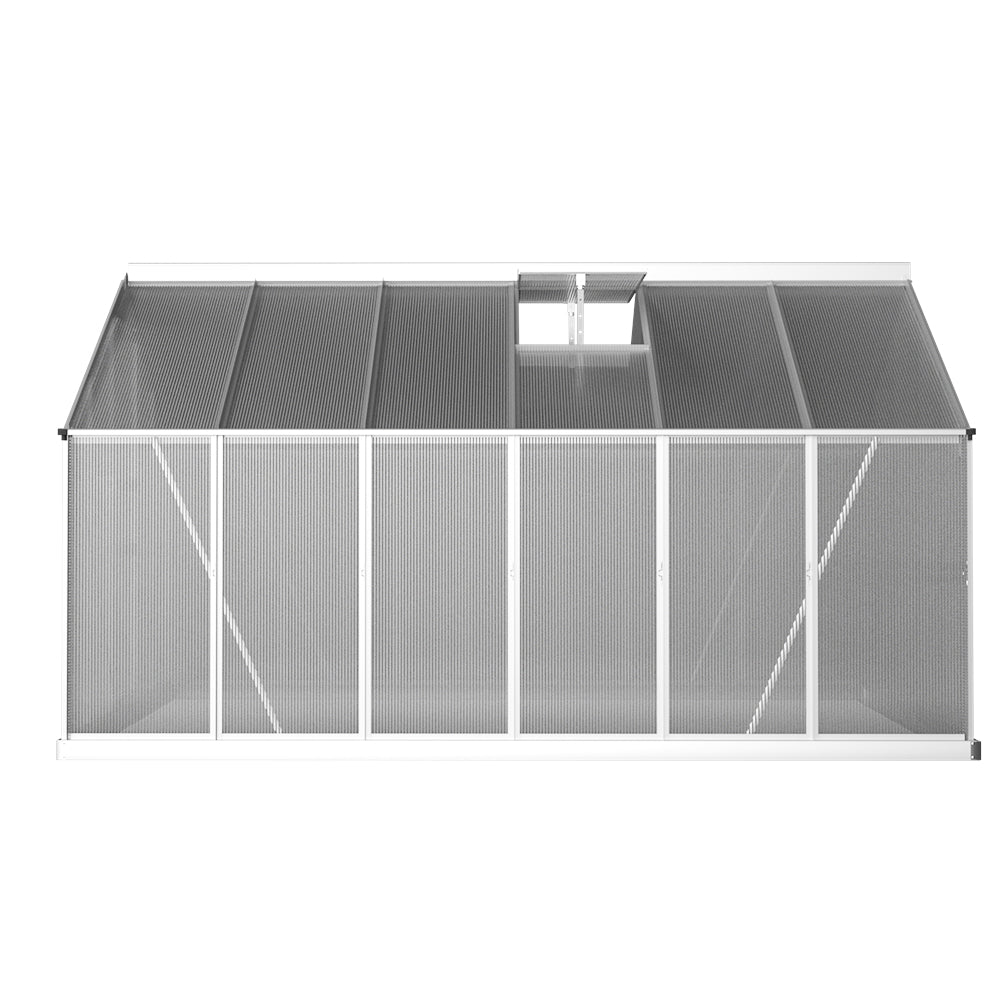 Greenfingers Greenhouse Aluminium Green House Garden Shed Polycarbonate 3.6x2.5M Greenfingers