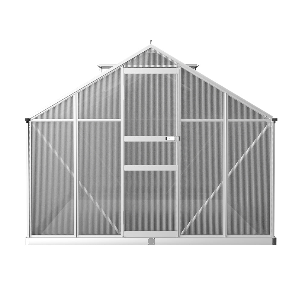 Greenfingers Greenhouse Aluminium Green House Garden Shed Polycarbonate 3.6x2.5M Greenfingers