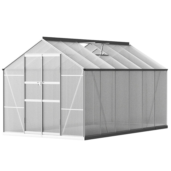 Greenfingers Aluminium Greenhouse Green House Garden Shed Polycarbonate 3.7x2.5M Greenfingers