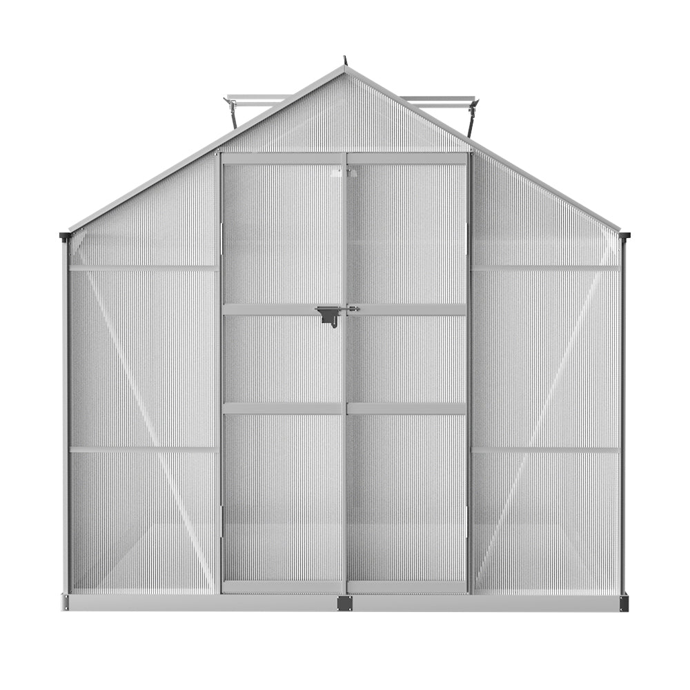Greenfingers Aluminium Greenhouse Green House Garden Shed Polycarbonate 3.7x2.5M Greenfingers