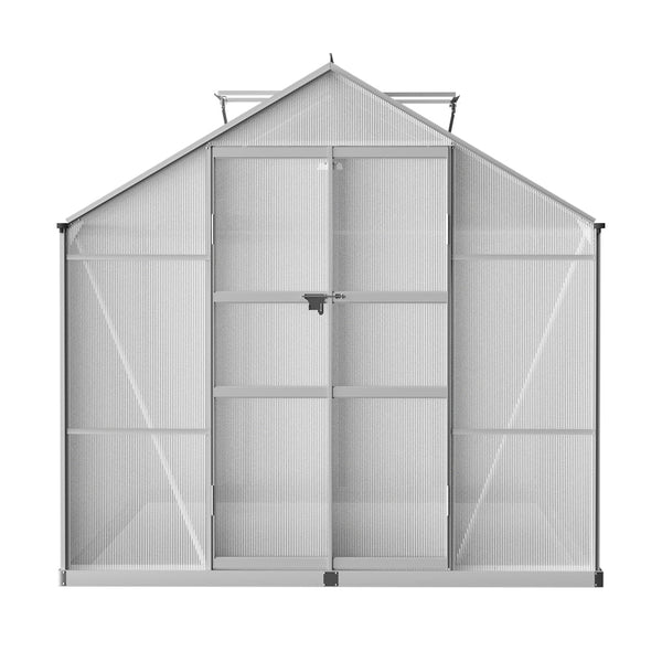 Greenfingers Aluminium Greenhouse Green House Garden Shed Polycarbonate 3.7x2.5M Greenfingers