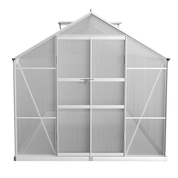 Greenfingers Greenhouse Aluminium Green House Garden Shed Polycarbonate 4.1x2.5M Greenfingers