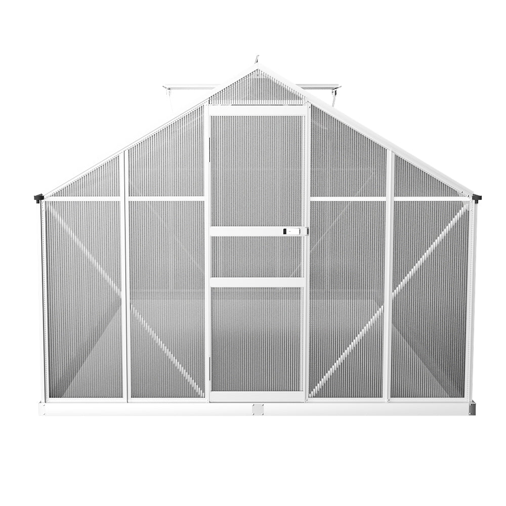Greenfingers Greenhouse Aluminium Green House Polycarbonate Garden Shed 4.2x2.5M Greenfingers