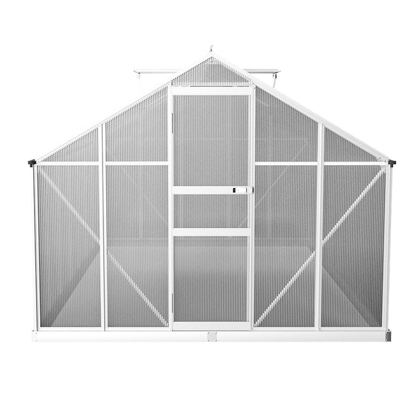 Greenfingers Greenhouse Aluminium Green House Polycarbonate Garden Shed 4.2x2.5M Greenfingers