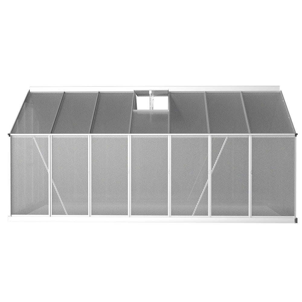 Greenfingers Greenhouse Aluminium Green House Polycarbonate Garden Shed 4.2x2.5M Greenfingers