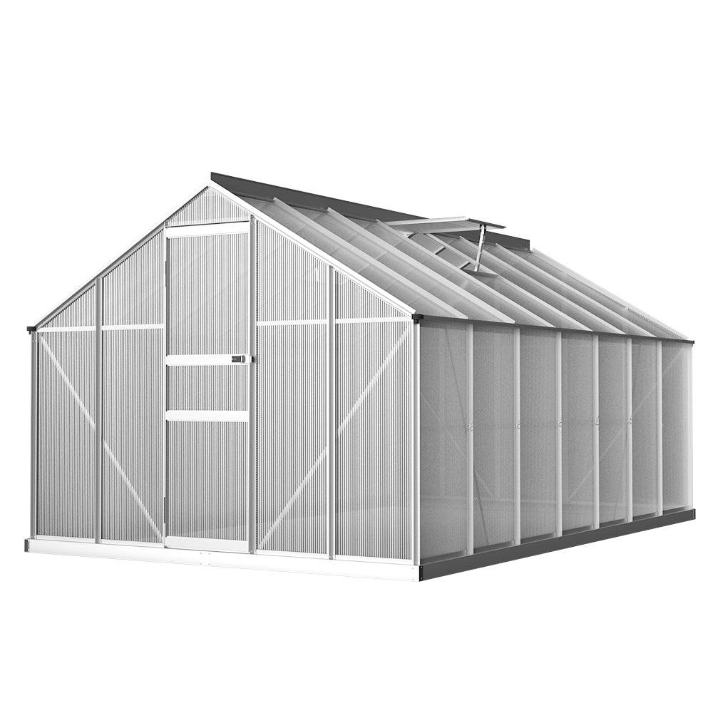 Greenfingers Greenhouse Aluminium Green House Polycarbonate Garden Shed 4.2x2.5M Greenfingers