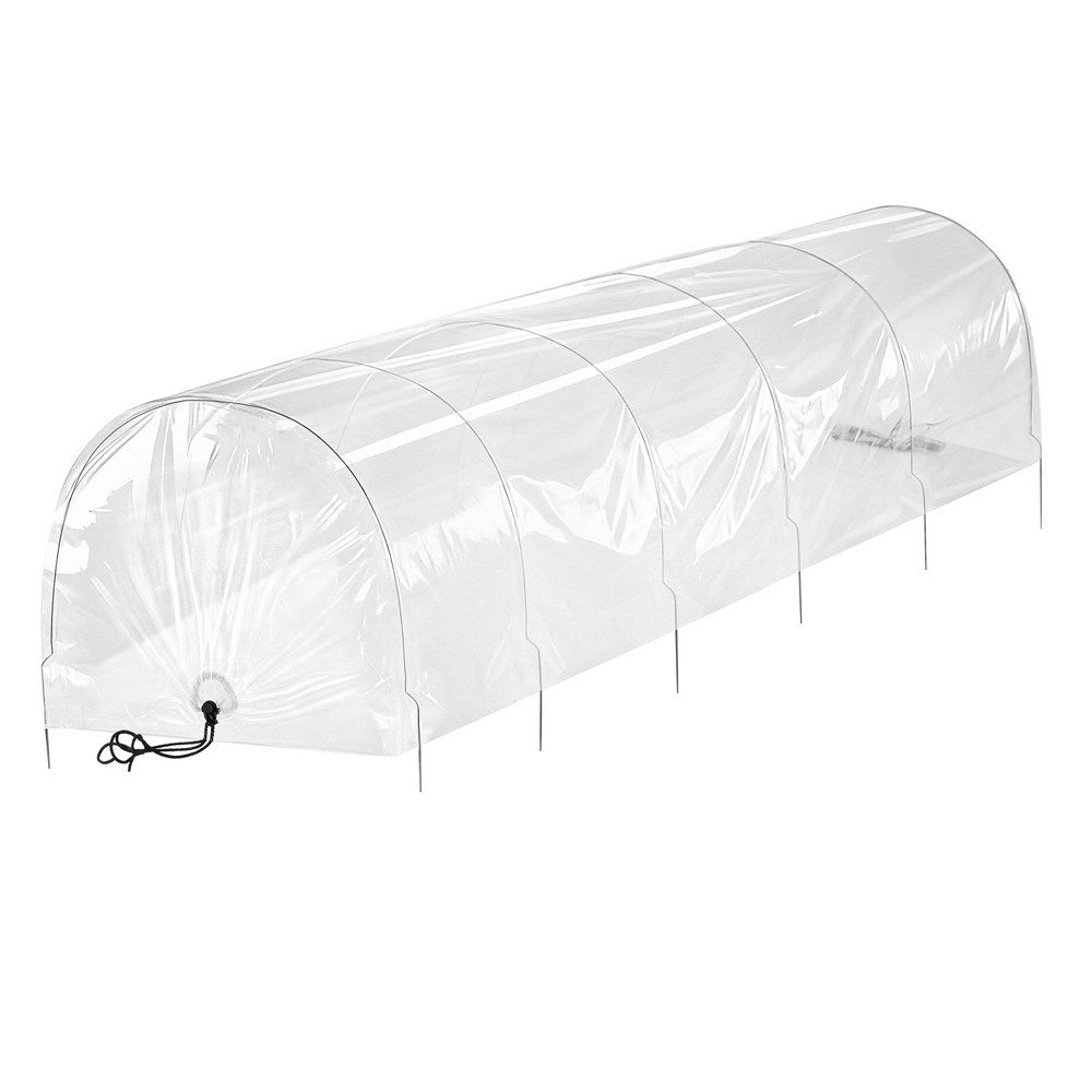 Green Fingers Mini Greenhouse 300x45x30cm Tunnel Clear PVC Steel Frame Portable Awezingly