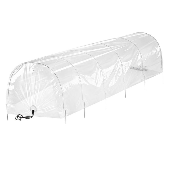 Green Fingers Mini Greenhouse 300x45x30cm Tunnel Clear PVC Steel Frame Portable Awezingly