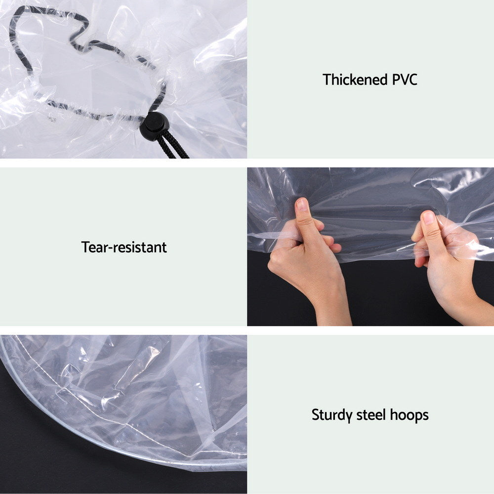 Green Fingers Mini Greenhouse 300x45x30cm Tunnel Clear PVC Steel Frame Portable Awezingly