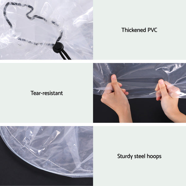 Green Fingers Mini Greenhouse 300x45x30cm Tunnel Clear PVC Steel Frame Portable Awezingly