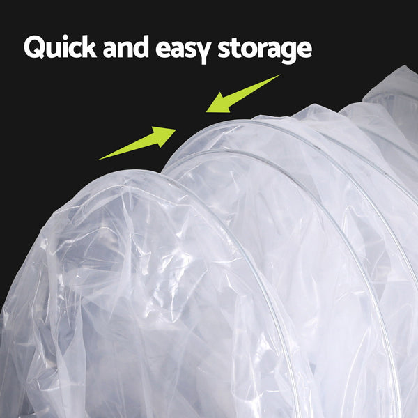 Green Fingers Mini Greenhouse 300x45x30cm Tunnel Clear PVC Steel Frame Portable Awezingly