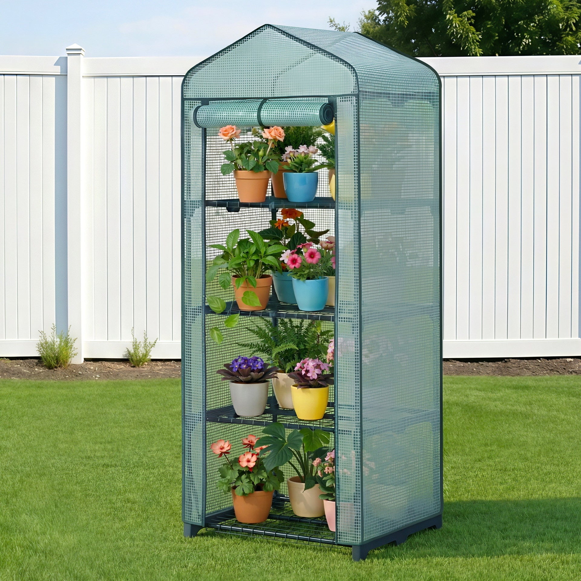Green Fingers Greenhouse 4 Tiers Mini Green House Garden Bed 1.6x0.7x0.5M Awezingly