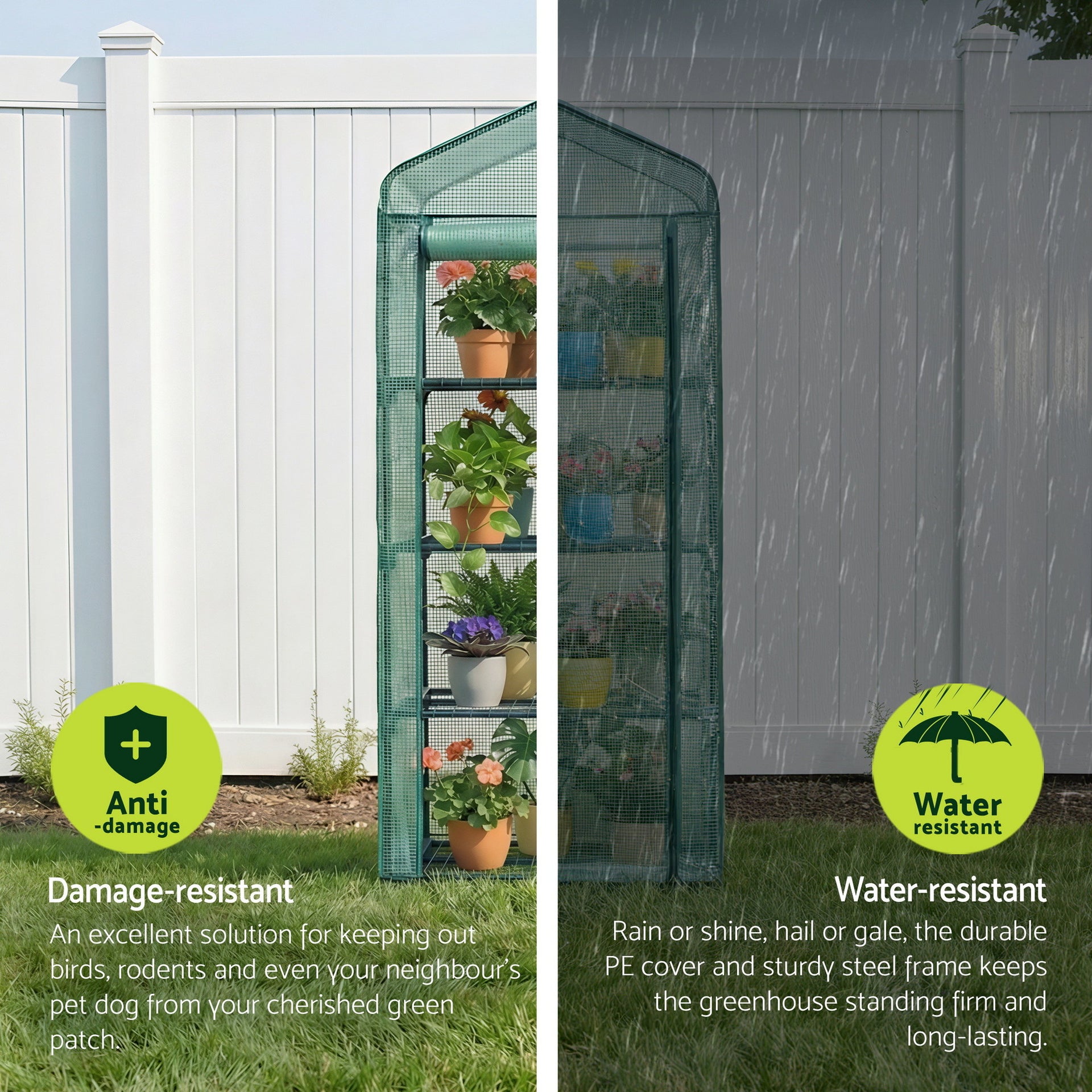 Green Fingers Greenhouse 4 Tiers Mini Green House Garden Bed 1.6x0.7x0.5M Awezingly