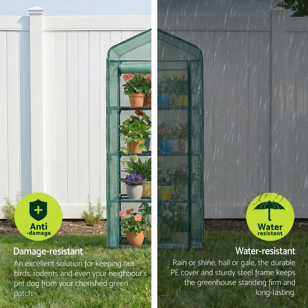 Green Fingers Greenhouse 4 Tiers Mini Green House Garden Bed 1.6x0.7x0.5M Awezingly