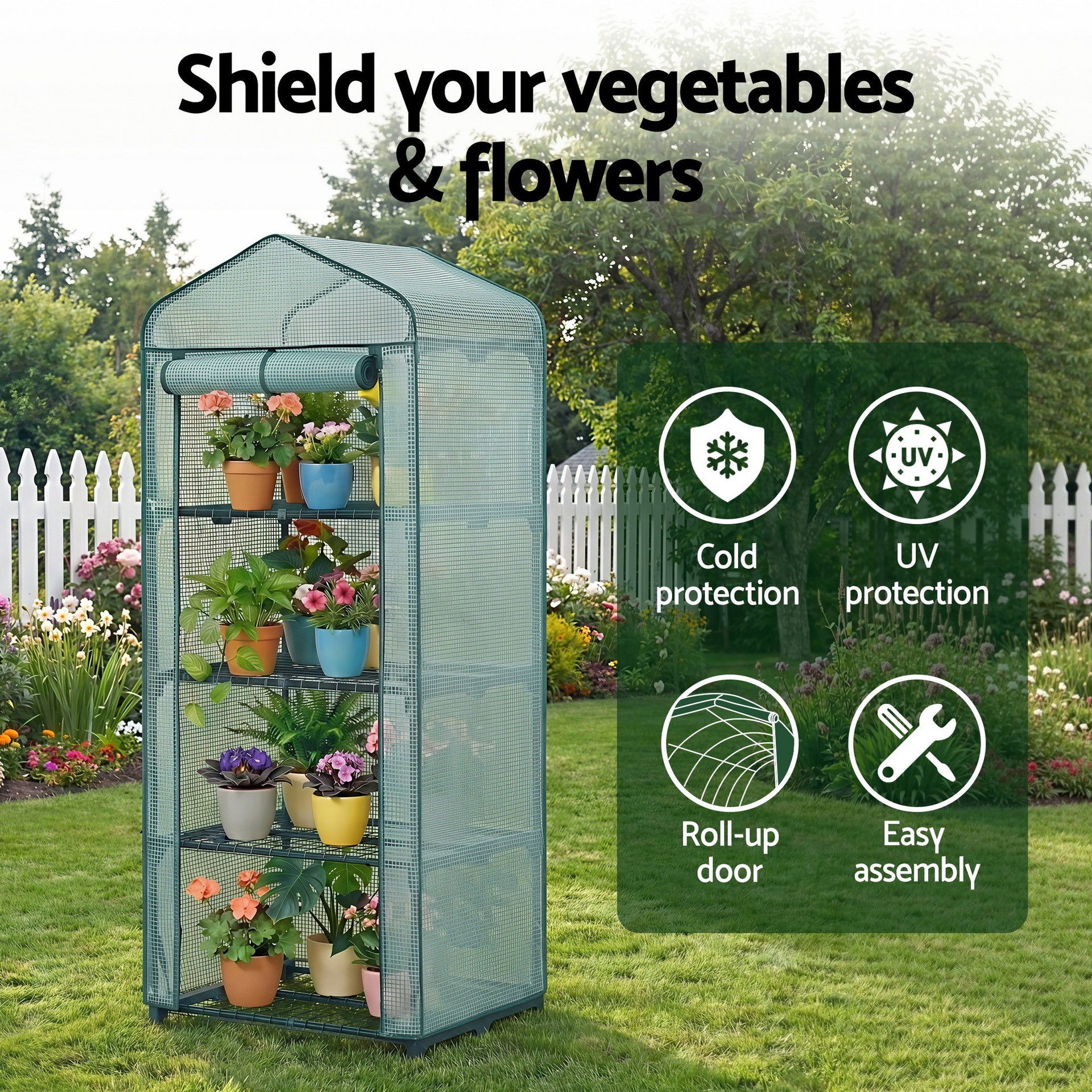 Green Fingers Greenhouse 4 Tiers Mini Green House Garden Bed 1.6x0.7x0.5M Awezingly