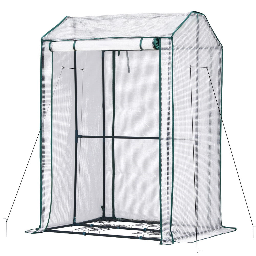 Green Fingers Mini Greenhouse PE Cover Green House Roll-Up Zippered Door 1.0x0.8x1.5M Greenfingers