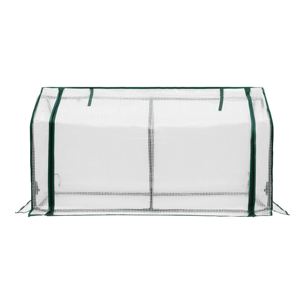 Green Fingers Mini Greenhouse PE Cover Green House Roll-Up Zippered Door 1.2x0.5x0.6M Greenfingers