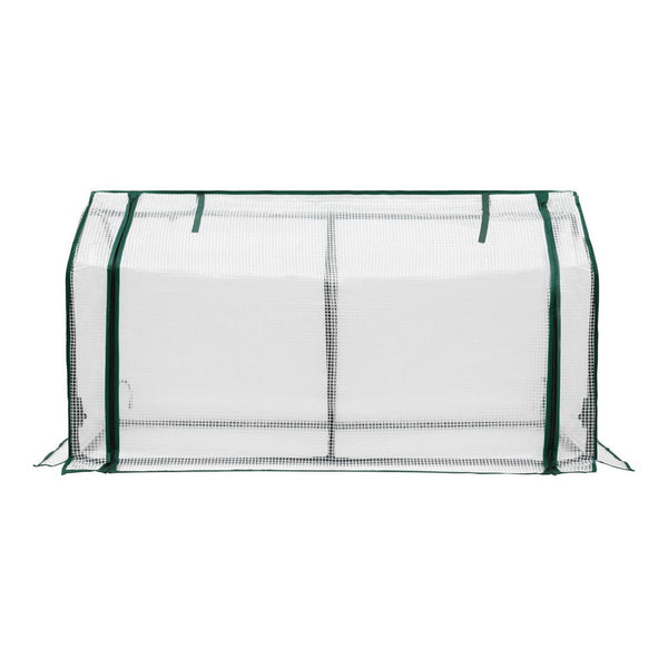 Green Fingers Mini Greenhouse PE Cover Green House Roll-Up Zippered Door 1.2x0.5x0.6M Greenfingers