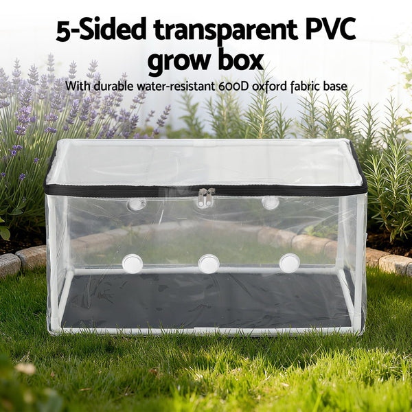 Green Fingers Mini Greenhouse 50x25x25cm PVC Cover for Mushrooms Succulents Awezingly