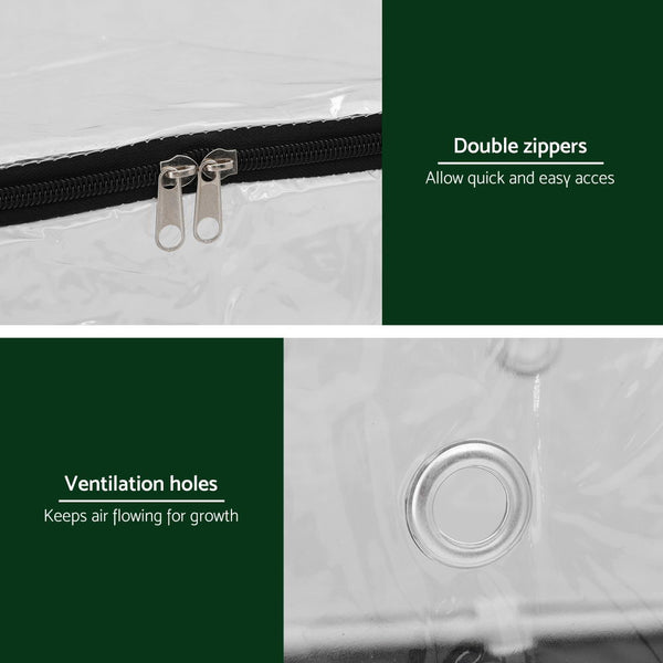 Green Fingers Mini Greenhouse 50x25x25cm PVC Cover for Mushrooms Succulents Awezingly