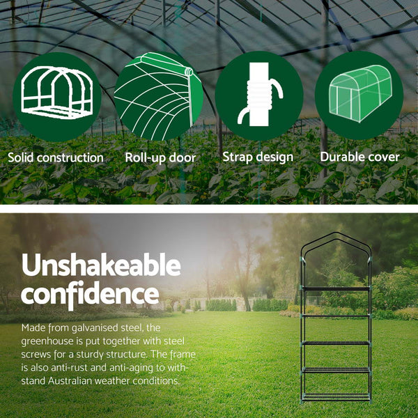 Greenfingers Greenhouse 5 Tiers Mini Green House Garden Bed Planter Box 1.9x0.7x0.5M Greenfingers