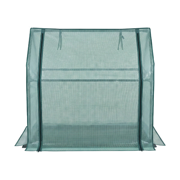 Green Fingers Mini Greenhouse 91x46x84cm Steel Frame PE Cover Outdoor Shelter Awezingly