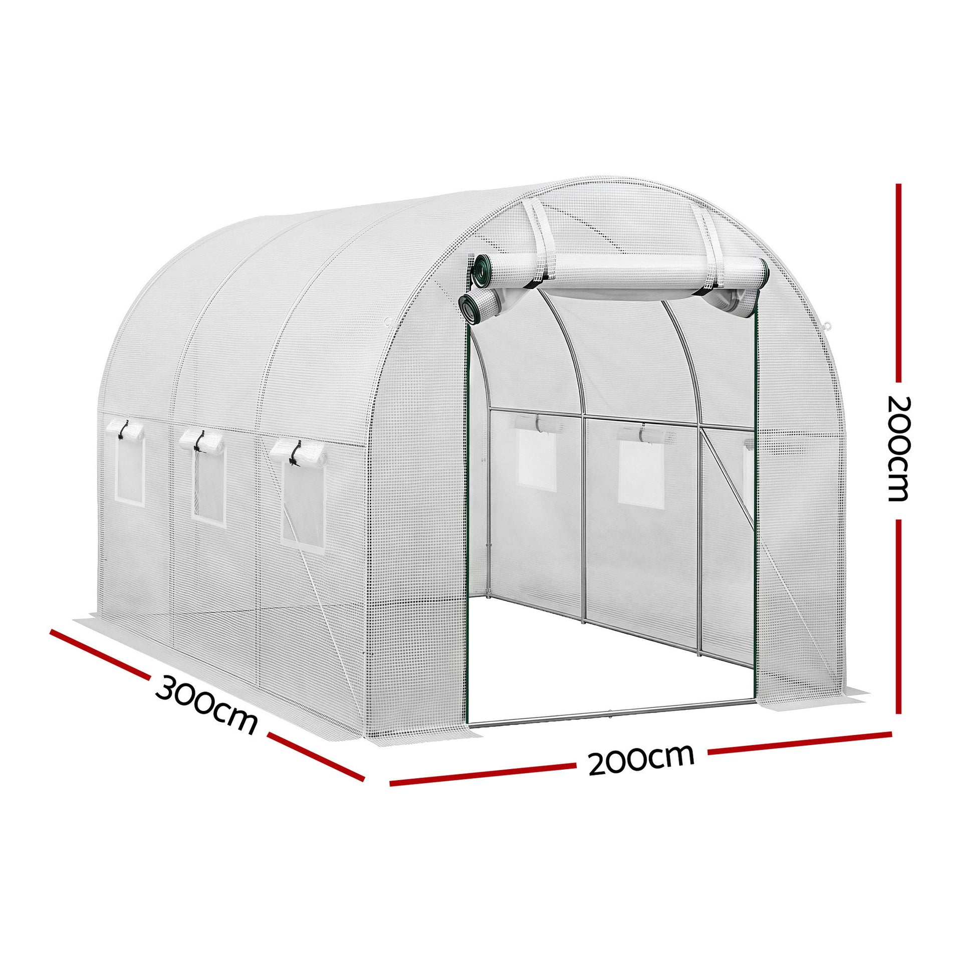 Green Fingers Greenhouse 3x2x2M Walk in Green House White Awezingly