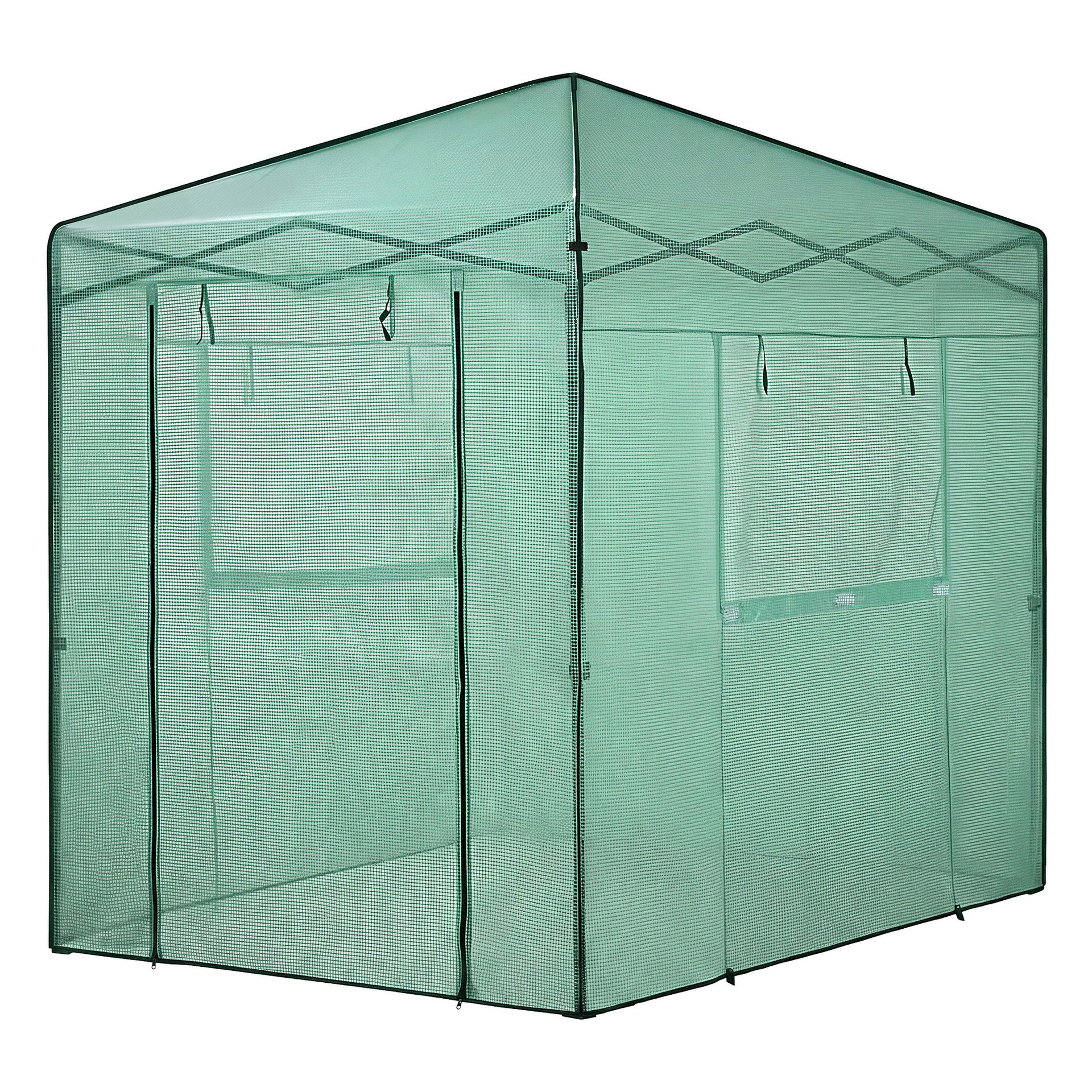 Green Fingers Greenhouse 180x240x240cm Steel Frame PE Cover Outdoor Shelter Awezingly
