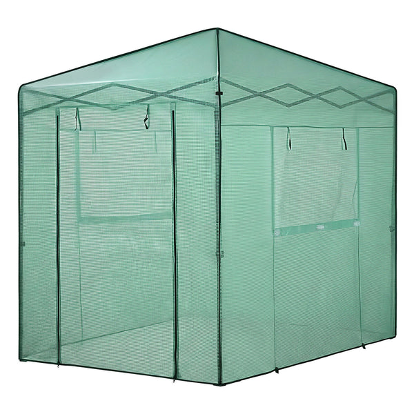 Green Fingers Greenhouse 180x240x240cm Steel Frame PE Cover Outdoor Shelter Awezingly