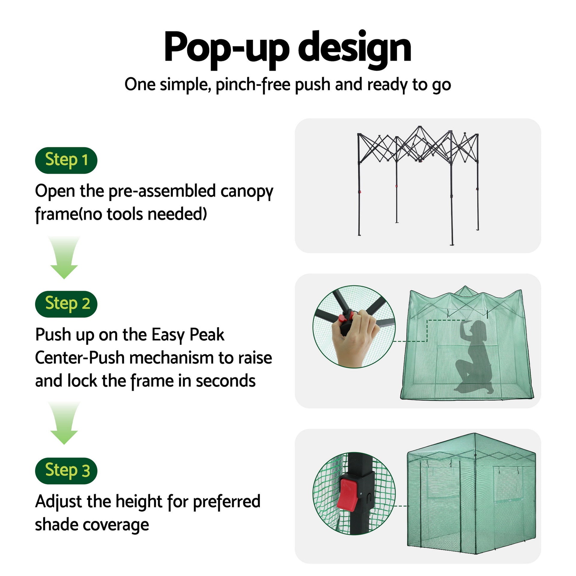 Green Fingers Greenhouse 180x240x240cm Steel Frame PE Cover Outdoor Shelter Awezingly
