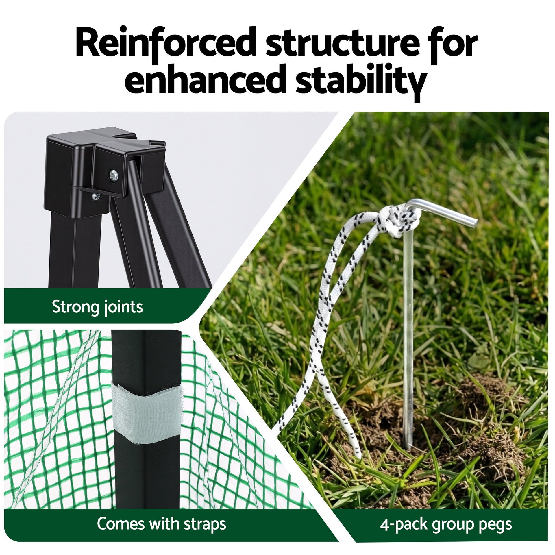 Green Fingers Greenhouse 180x240x240cm Steel Frame PE Cover Outdoor Shelter Awezingly