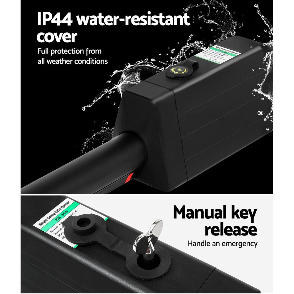 Single Swing Gate Opener 20W Full Solar Power Automatic UL-tech